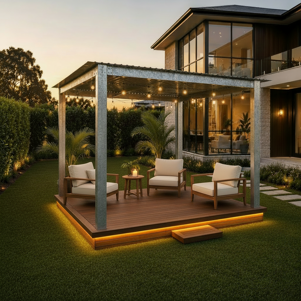 3 Chairs Clean Pergola