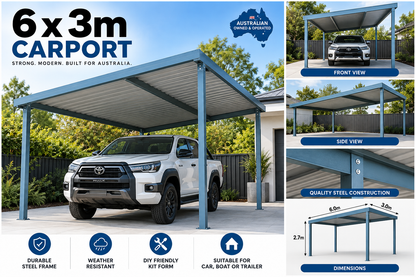 6m x 3m galvanised steel carport kit Australian made