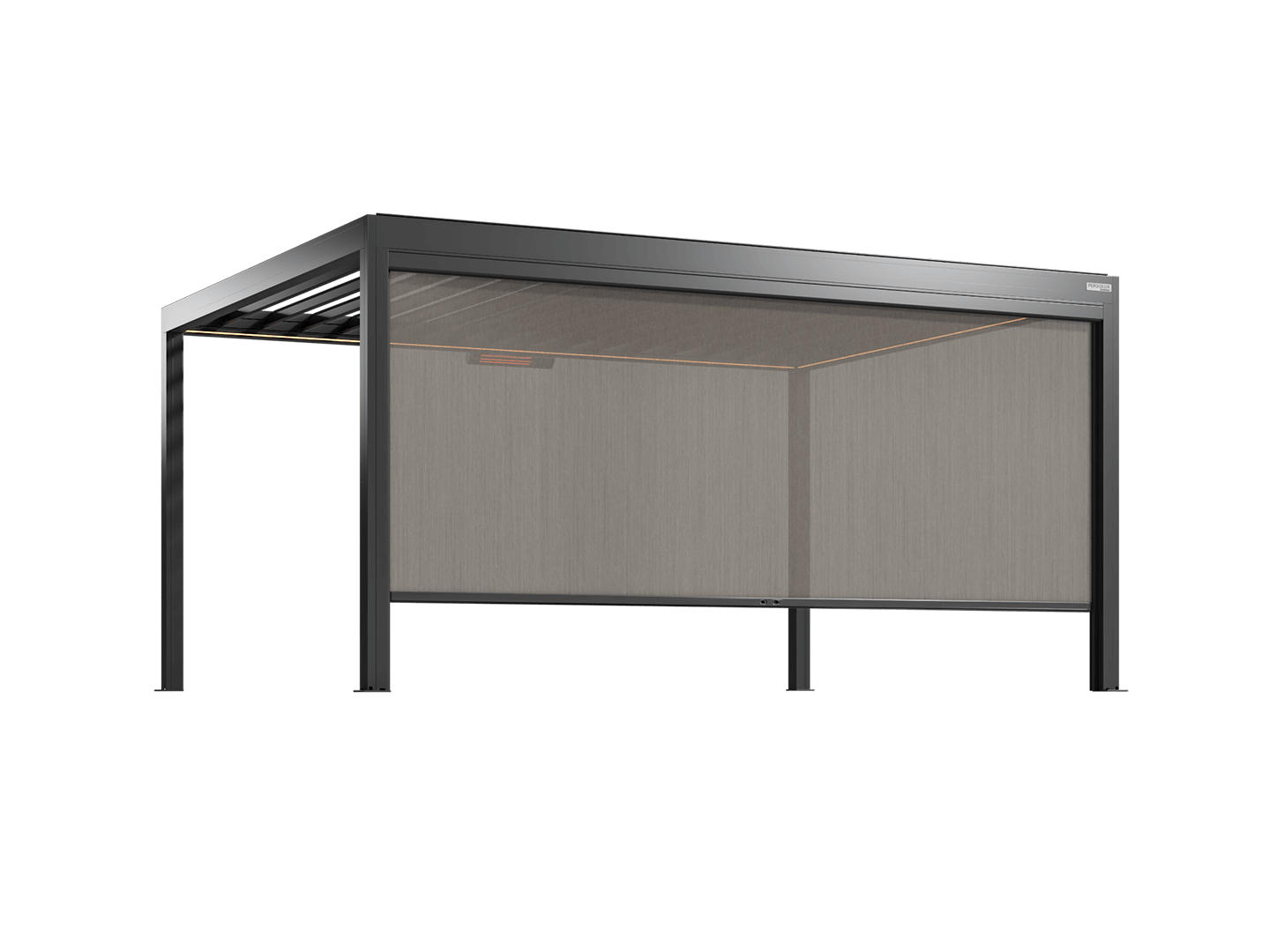 Black 5m Pergola with Screens