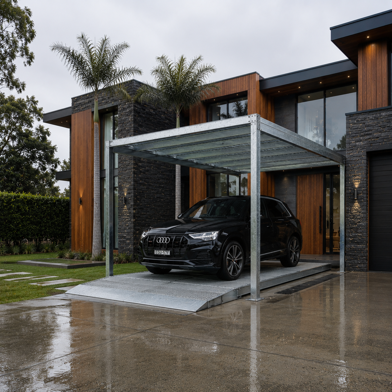 Carport Kit Galvanised COLORBOND Metal Solid Garage Skillion Roof Steel 6m x 3m