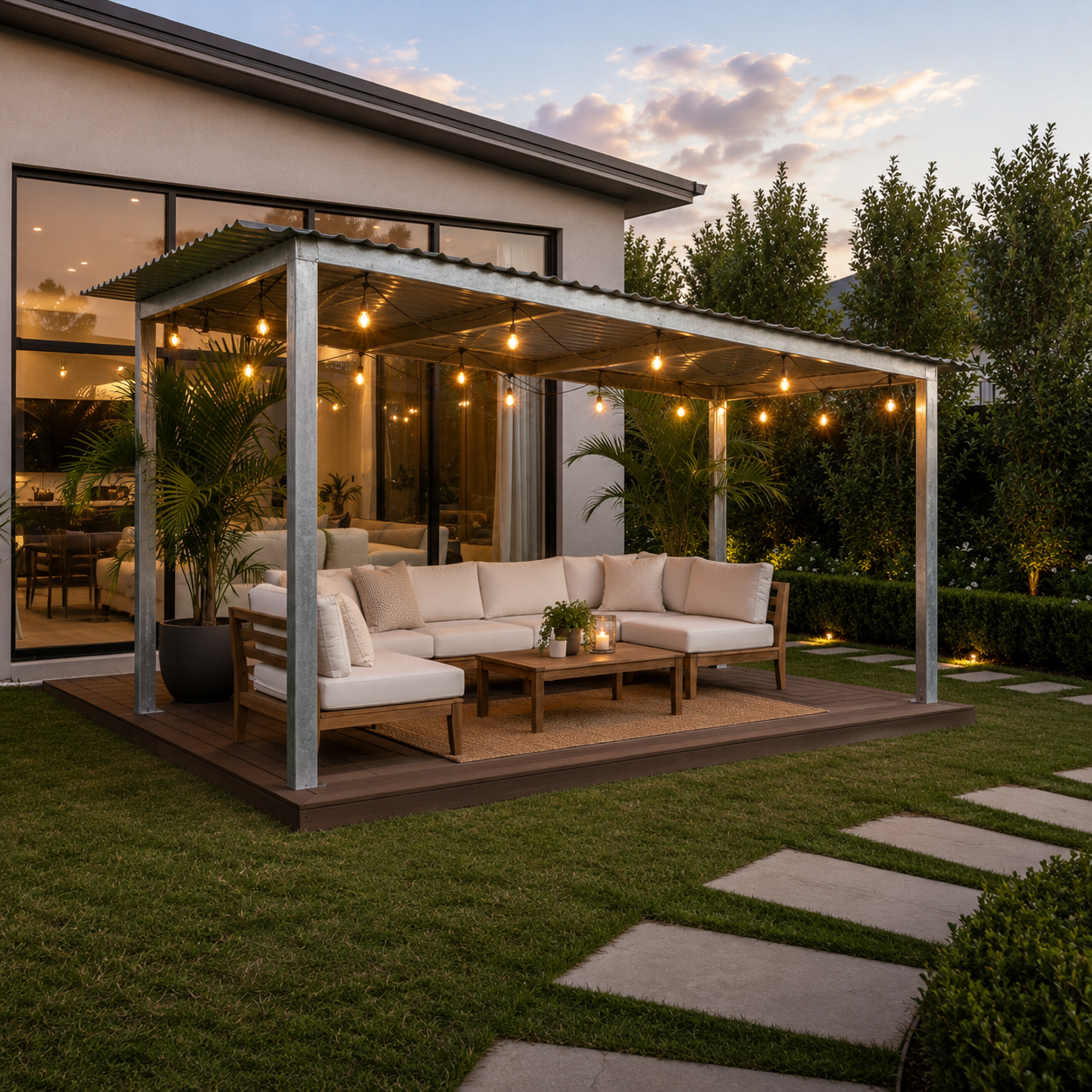 Modular steel building frame Skillion Roof Prefabricated Frame System