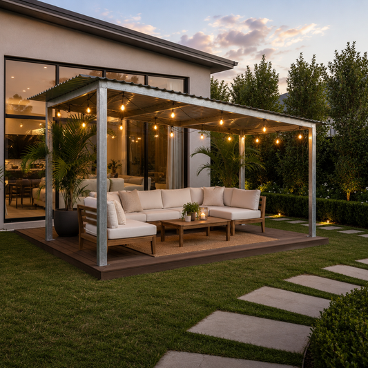 Modular steel building frame Skillion Roof Prefabricated Frame System