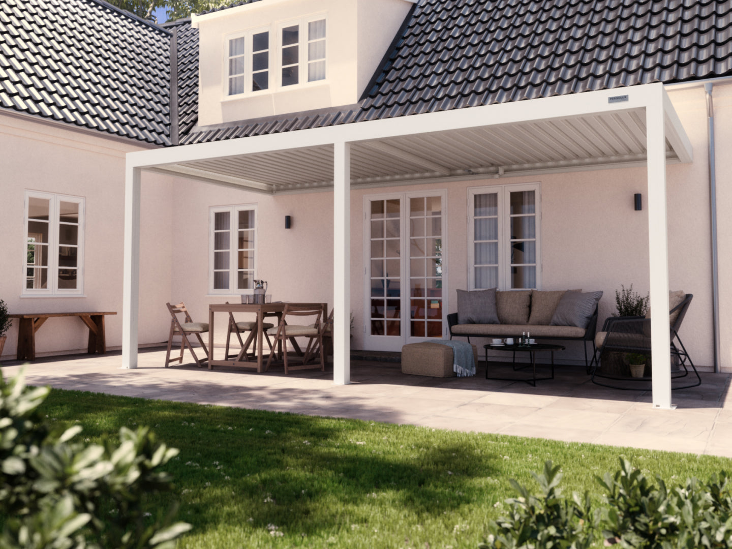 White Wall Mounted 3x6 Pergola