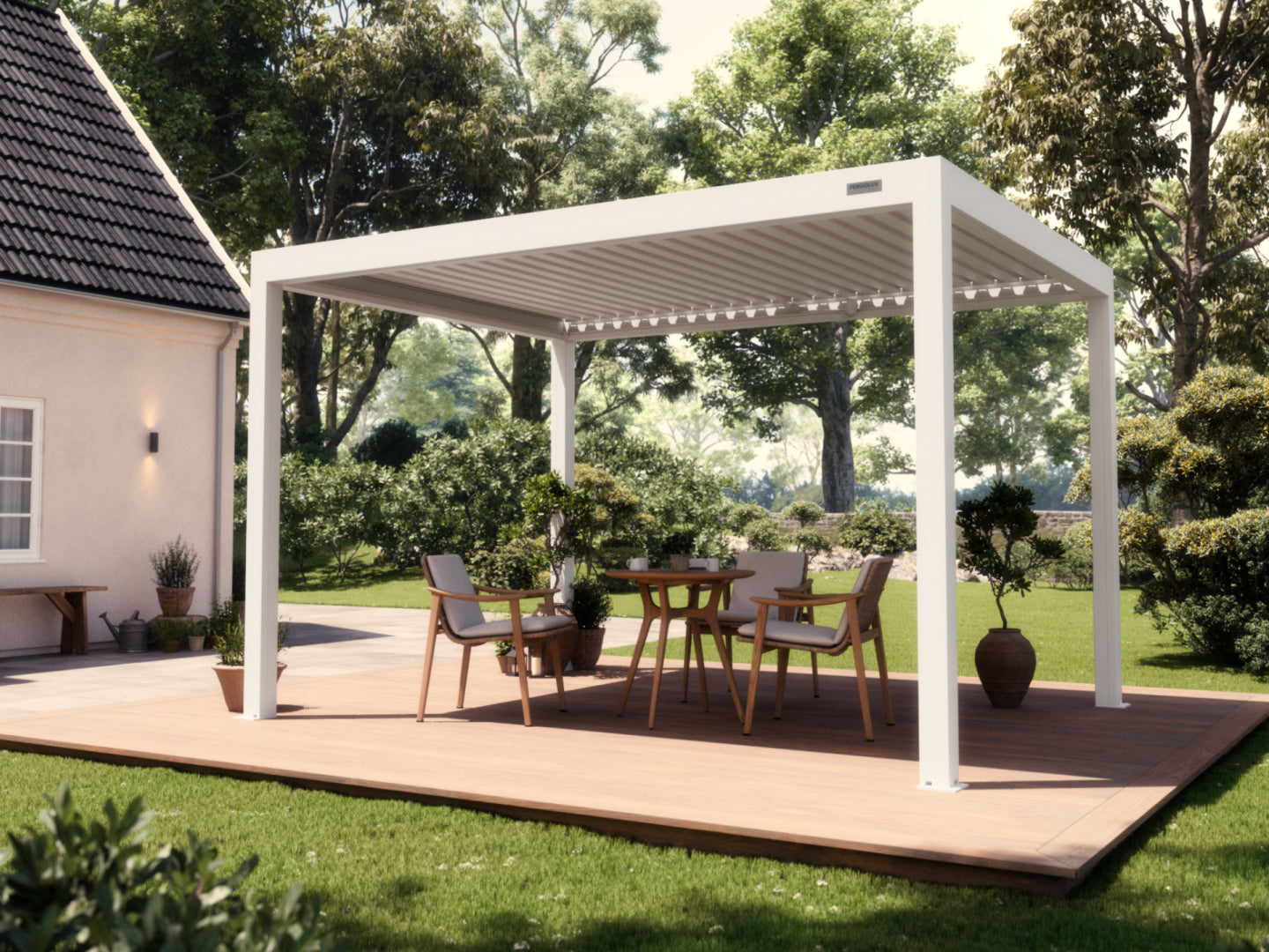 White Free Standing  3x4 Pergola
