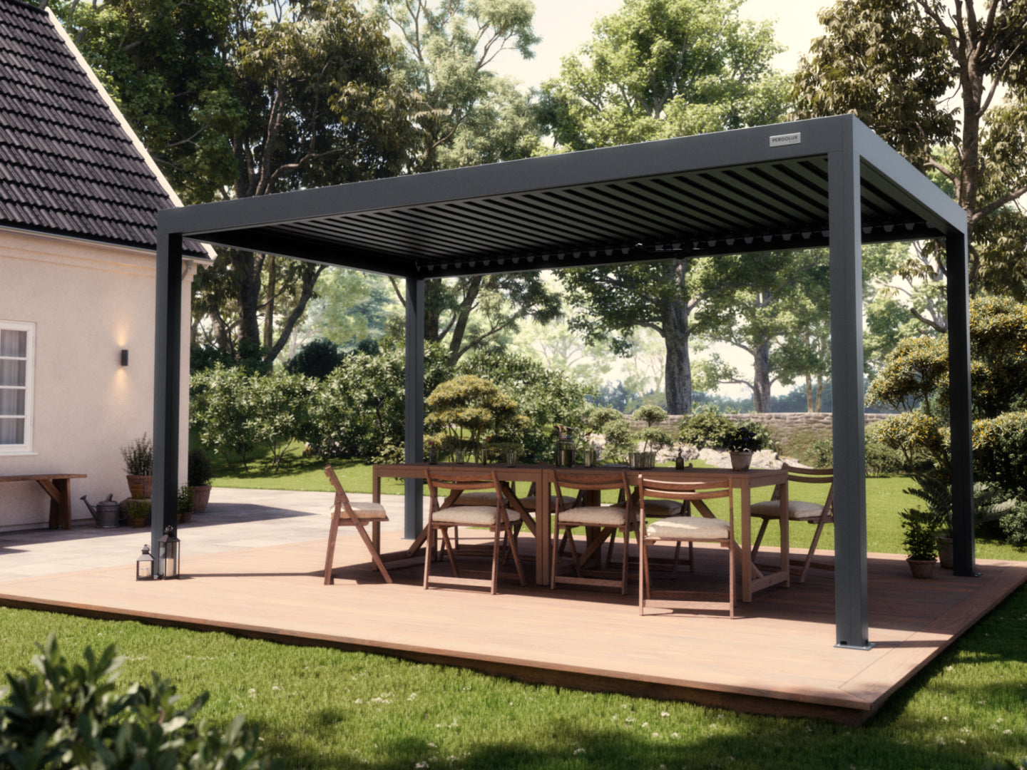 Black Free Standing 3x5 Pergola