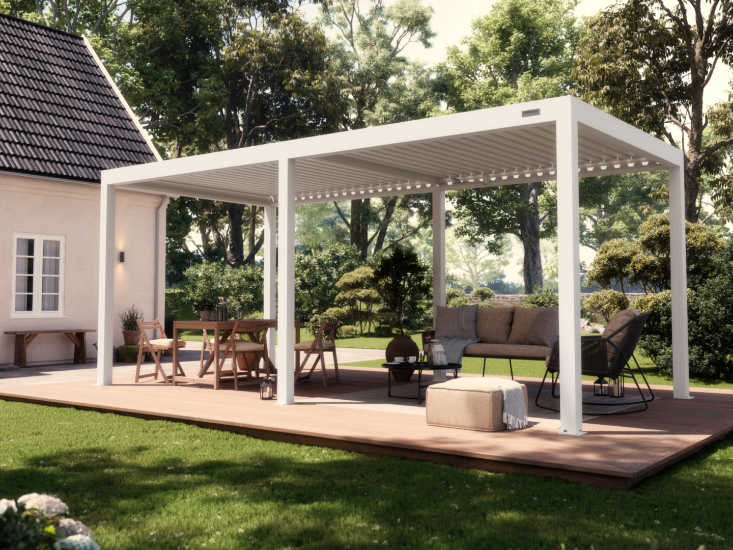 White Free Standing  3x6 Pergola
