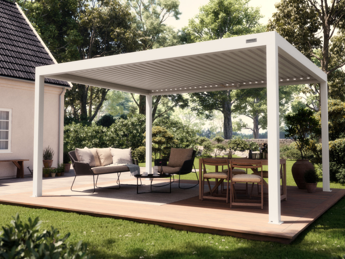 White Free Standing  4x5 Pergola