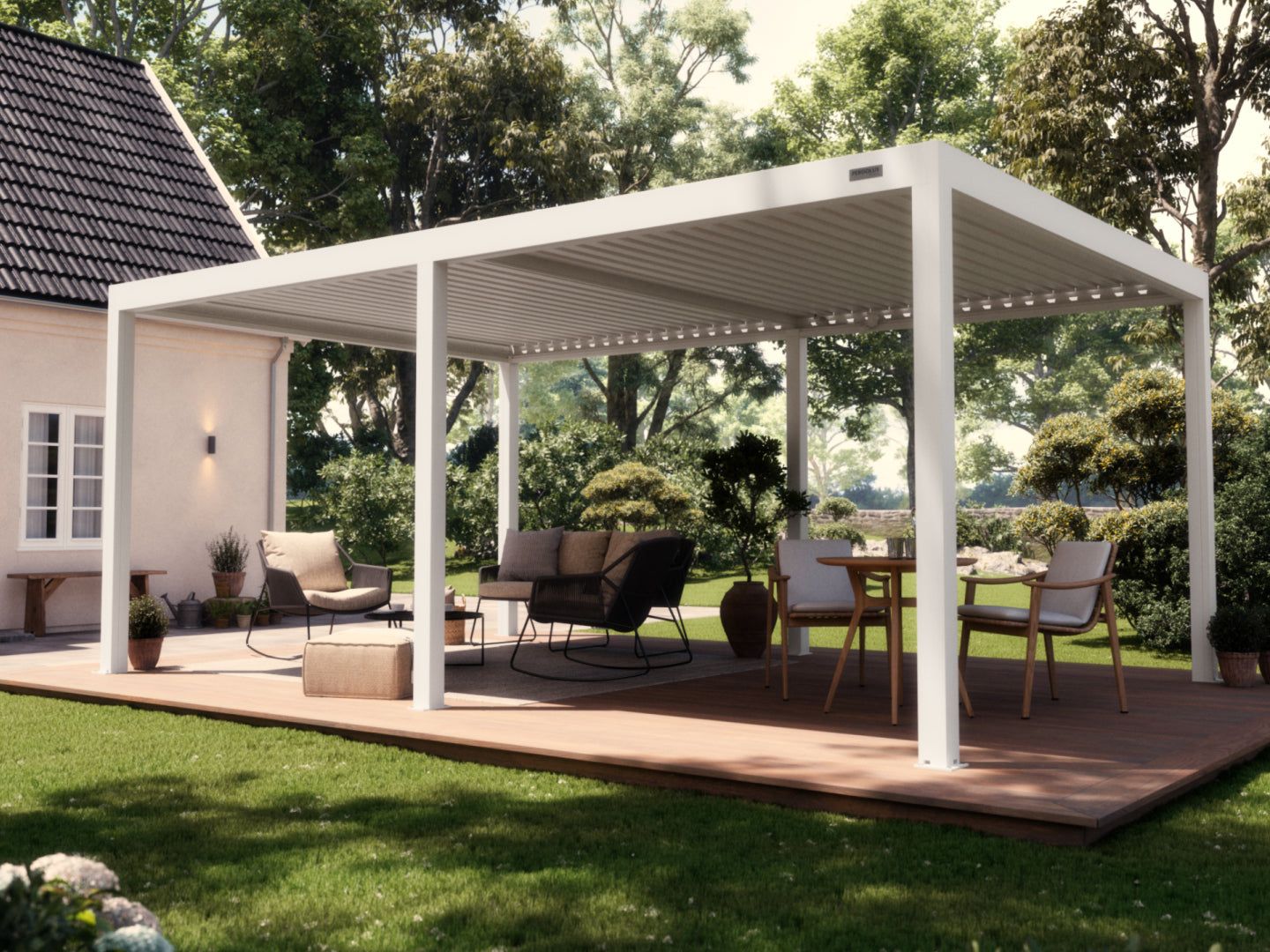 White Free Standing  4x6 Pergola