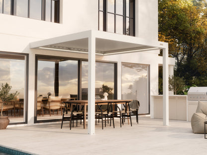 White Wall mounted 3x3 pergola