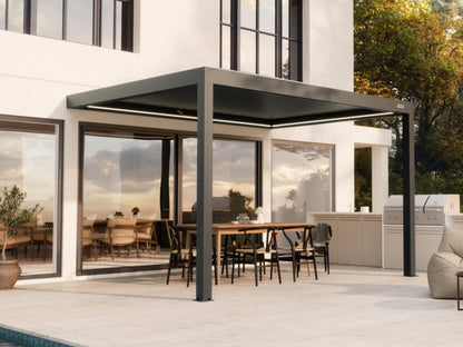 Black Wall mounted 3x4 pergola 