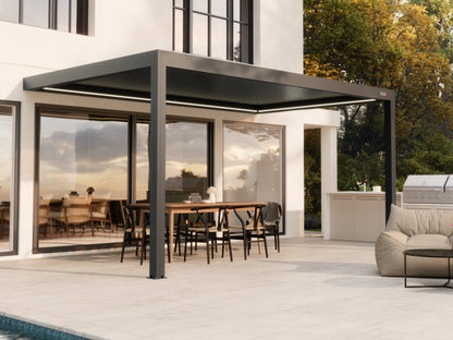 Black Wall mounted 3x5 pergola 