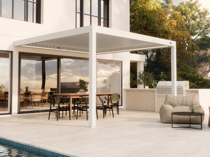 White Wall mounted 4x4 pergola