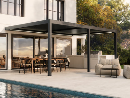 Black Wall mounted 4x6 pergola