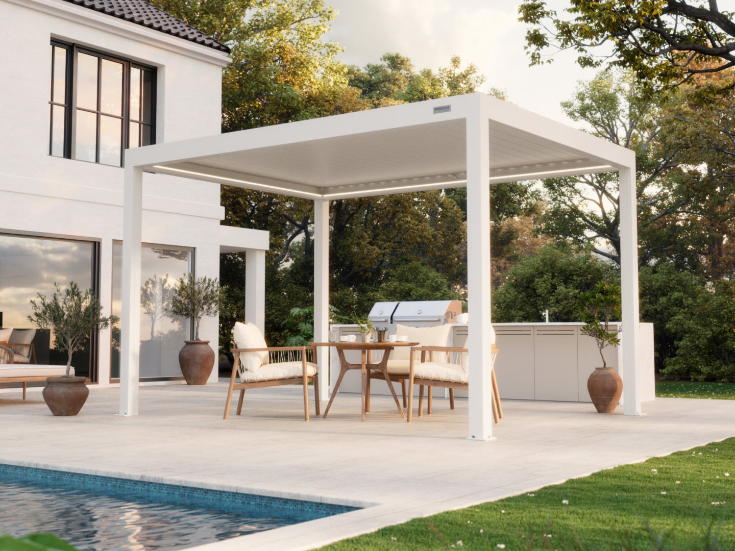 White Free Standing 3x4 pergola 