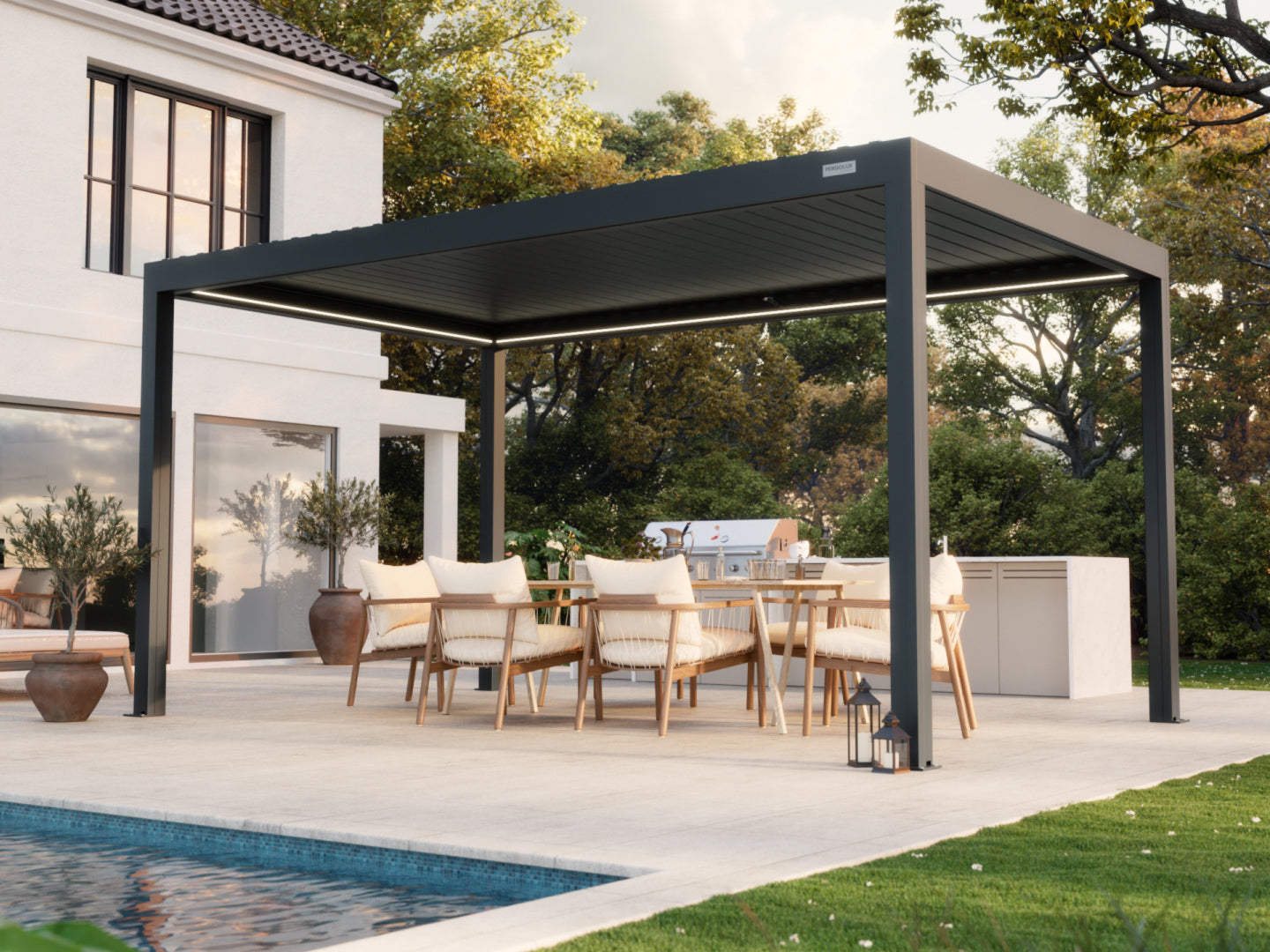 Black Free Standing 3x5 pergola 