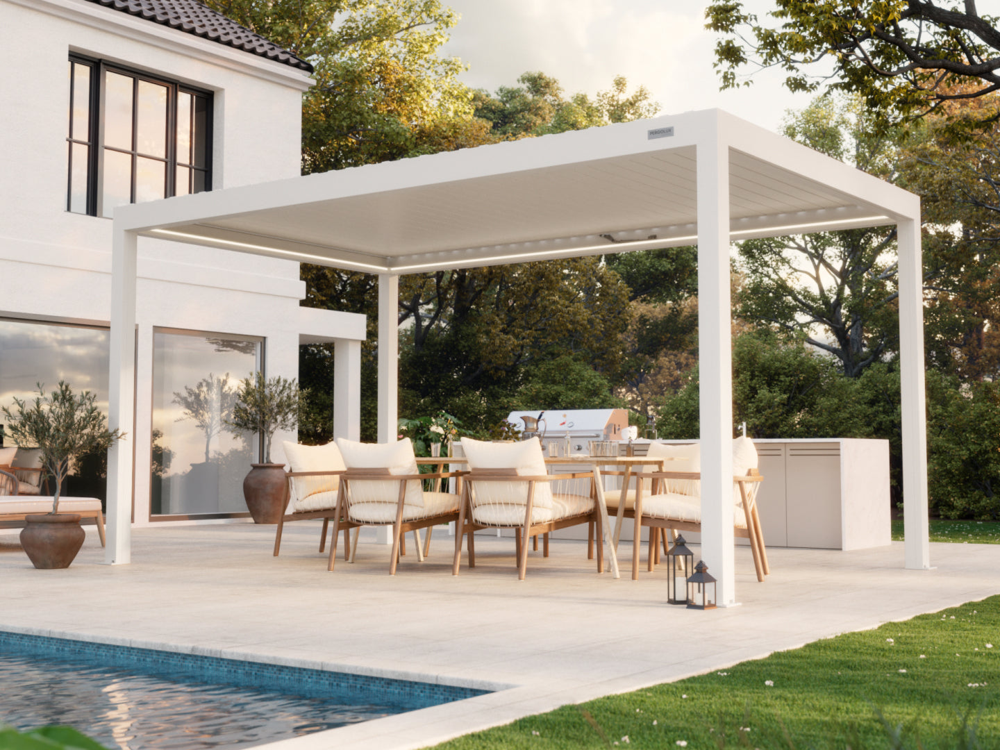 White Free Standing 3x5 pergola 