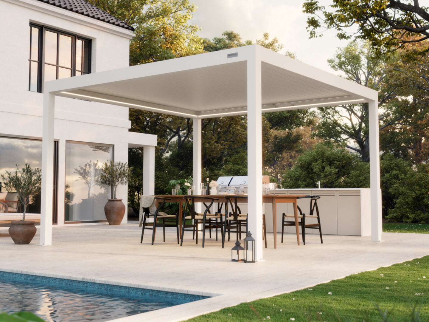 White Free Standing 4x4 pergola 