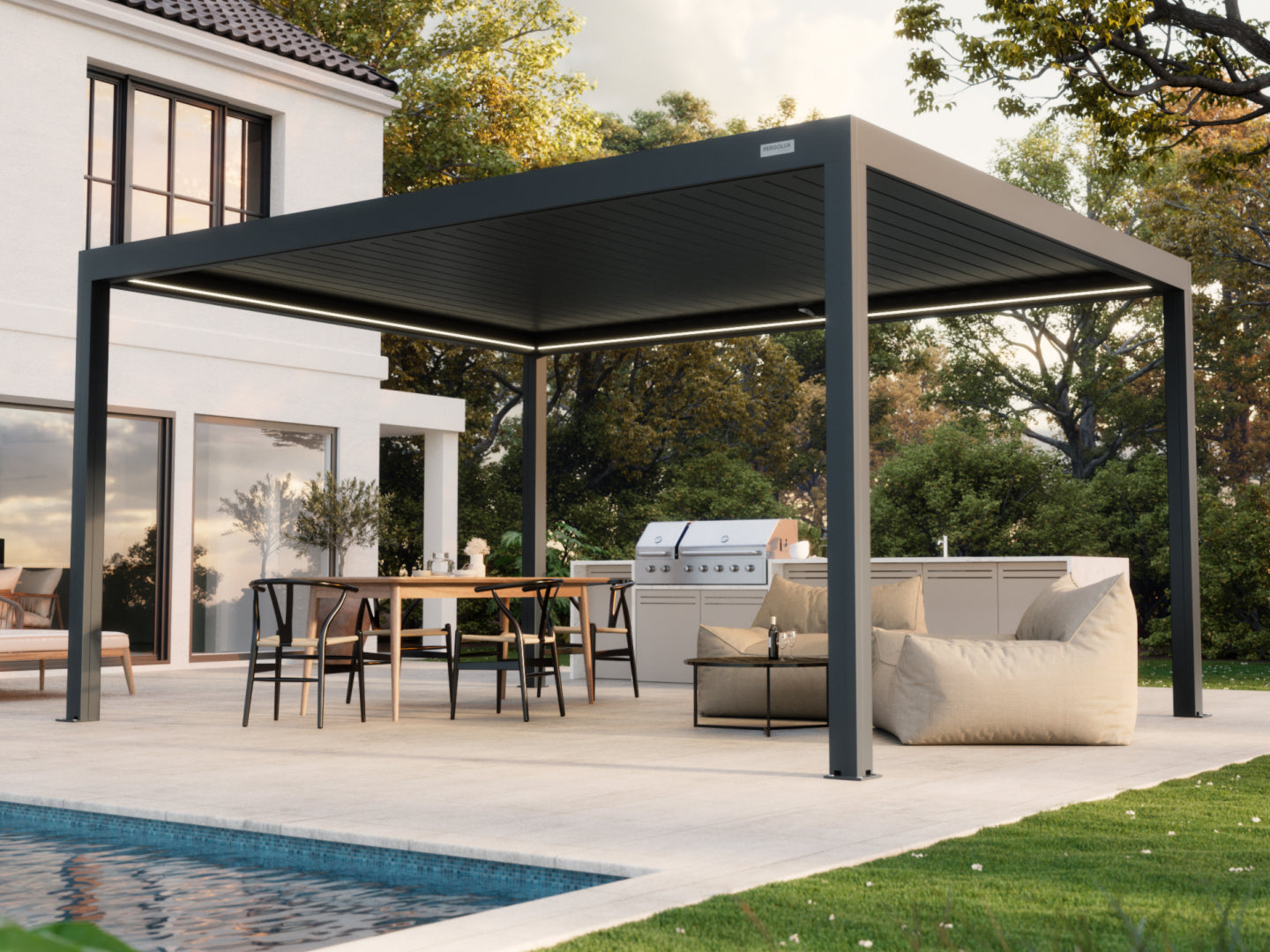 Black Free Standing 4x5 pergola 