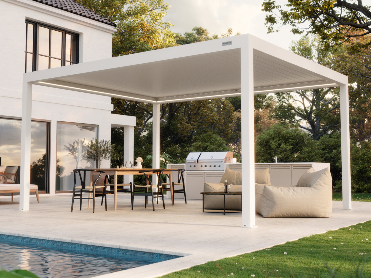 White Free Standing 4x5 pergola 