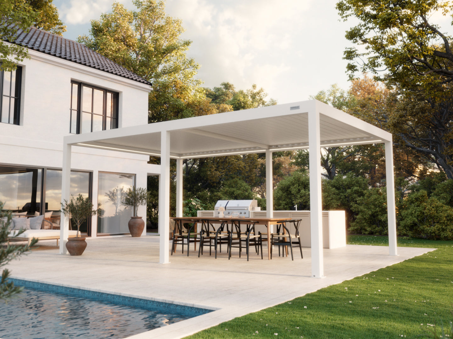 White Free Standing 4x6 pergola 
