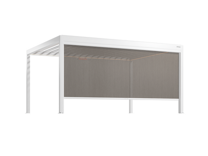 White pergola with screens on a white background