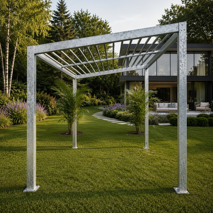 Bare Steel Pergola Frame Open Sky
