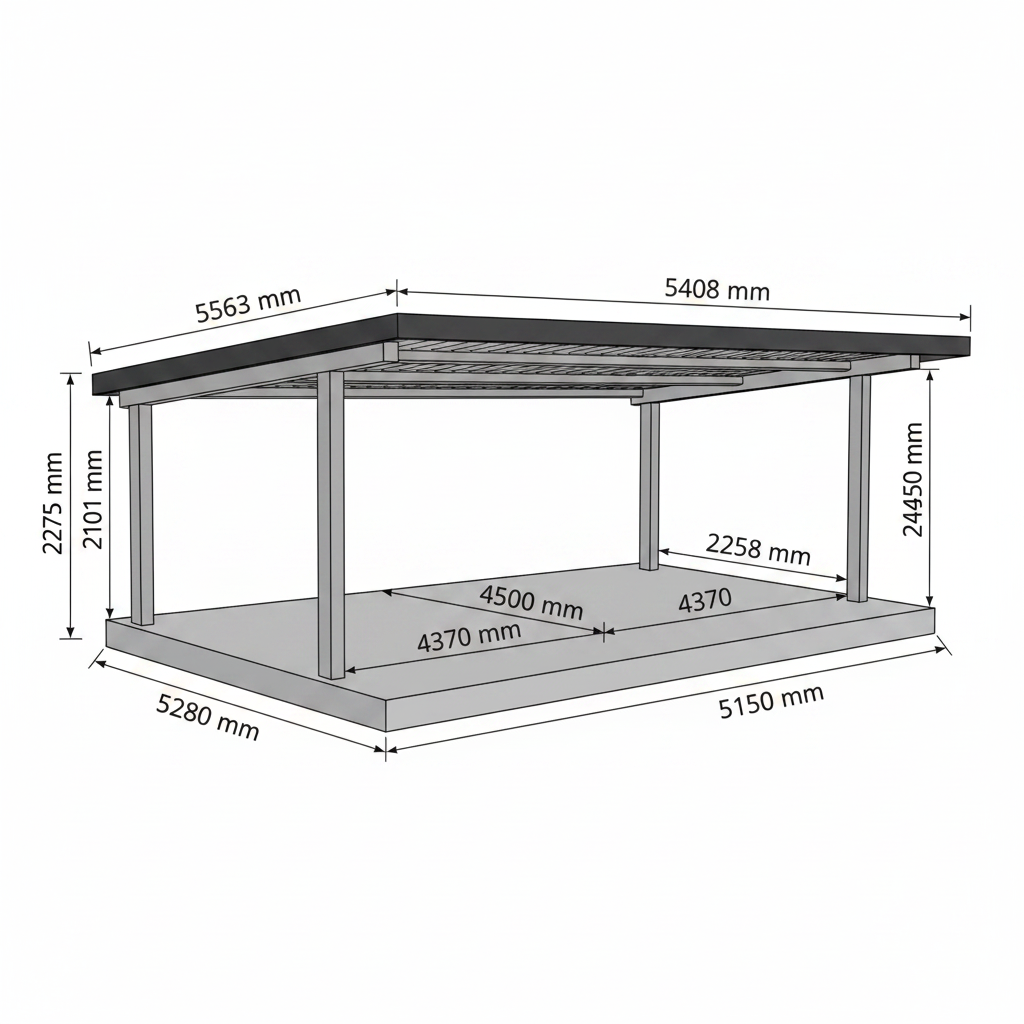 Double Carport Dimension Diagram