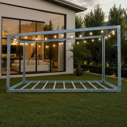 Exact Steel Frame with Floor Grid in Garden